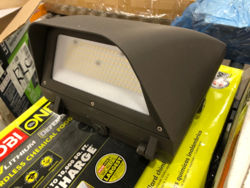 Photo 1 of 150-Watt Equivalent Integrated LED Bronze 10 in. Outdoor Security Wall Pack Light 5000K Full Cut Off 3900 Lumens
