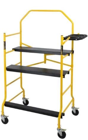 Photo 1 of (Used - Parts Only) Jobsite Series 4.2 ft. L x 6.3 ft. H x 2.6 ft. D Scaffold Work Platform with Safety Rail and Tool Tray, 900 lb. Capacity
