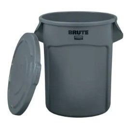 Photo 1 of Rubbermaid Commercial Products - BRUTE 20 Gal. Round Vented Trash Can with Lid