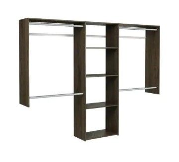 Photo 1 of **INCOMPLETE*** Essential Plus 60 in. W - 96 in. W Espresso Wood Closet System
