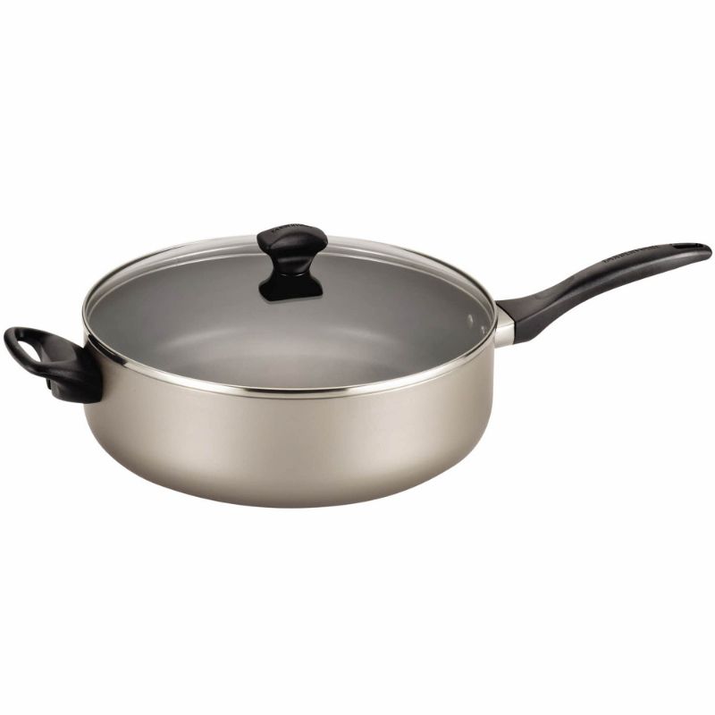 Photo 1 of *READ BELOW** Farberware Dishwasher Safe Aluminum Nonstick Jumbo Cooker with Lid and Helper Handle, 6-Quart, Champagne
