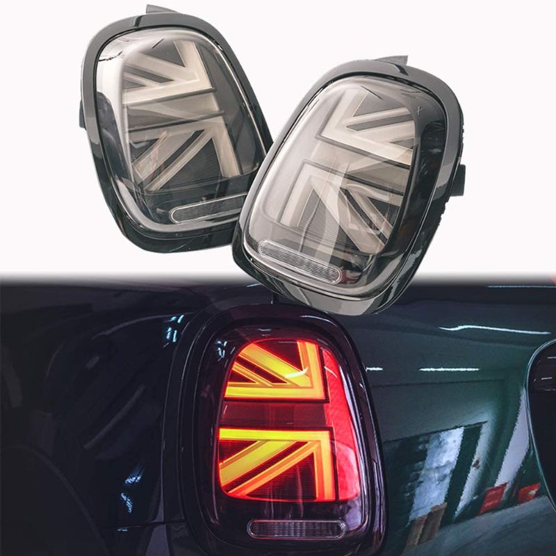 Photo 1 of *READ BELOW** PGONE 2pc 3D Optic Smoked Lens Union Jack UK Flag Design LED Rear Taillights Tail Brake Lamps Assembly For Mini cooper F55 F56 2014 2015 2016 2017 2018 (Smoked Lens Union Jack UK Flag)
