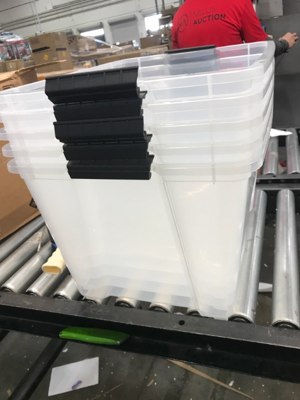 Photo 1 of *READ BELOW** IRIS USA TB-56D Stack & Pull Storage Box 53 Qt Clear 5 Count
