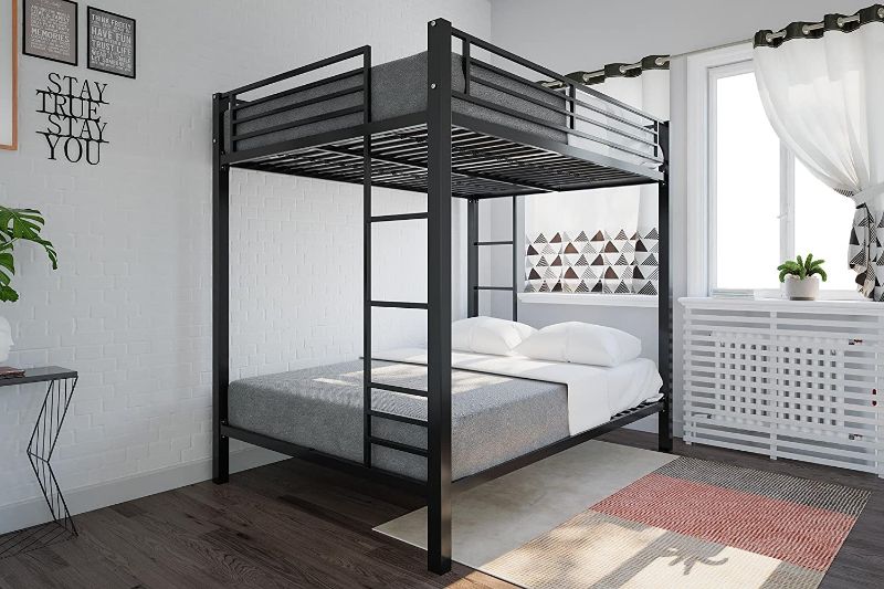 Photo 1 of (Used - Missing Components) DHP Full over Full Bunk Bed for Kids, Metal Frame with Ladder (Black)
