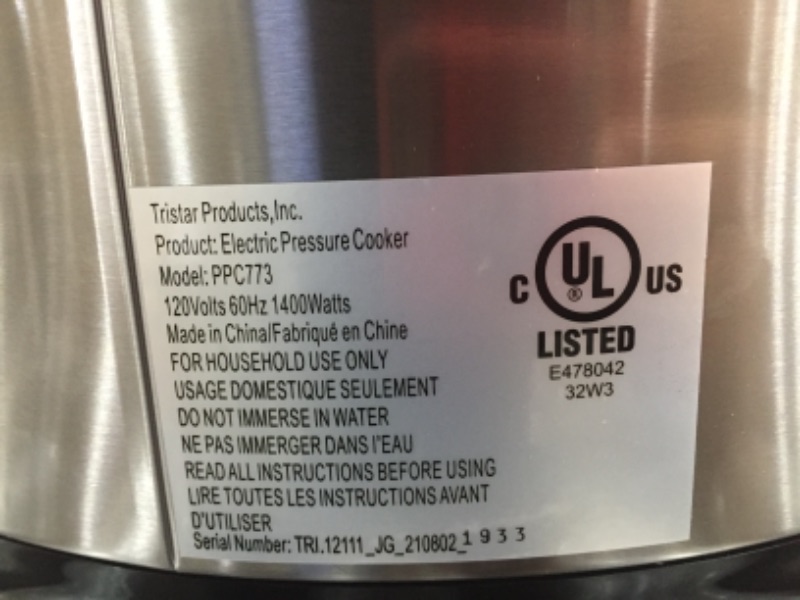 Photo 4 of Power Pressure Cooker XL XL 10-Quart Electric Pressure, Slow, Rice Cooker, Steamer & More, 7 One-Touch Programs, Silver
