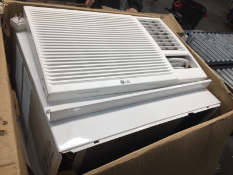 Photo 2 of (Used - Parts Only) LG LW1216HR 11,500/12,000 230V Window-Mounted Air Conditioner with 9,200/11,200 BTU Supplemental Heat Function, 12000, White
