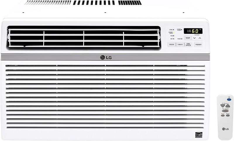 Photo 1 of LG 12,000 BTU 115V Window-Mounted Air Conditioner with Remote Control, White, parts only
