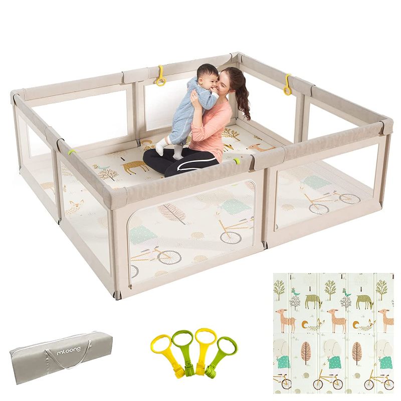 Photo 1 of **Missing components**
**Missing hardware**
 Baby Playpen with Mat, 71x59 Inches Extra Large Playpen for Babies and Toddlers