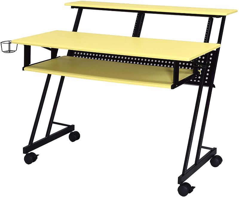 Photo 1 of Acme Furniture Suitor Music Recording Studio Desk, Yellow & Black
