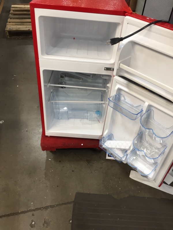 Photo 4 of Frigidaire EFR840-RED 3.2 Cu Ft Red 2 Door Retro Bar Fridge with Side Bottle Opene