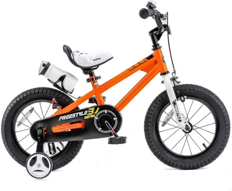 Photo 1 of 
RoyalBaby Kids Bike Boys Girls Freestyle Bicycle 12 Inch with Training Wheels, with Kickstand Child's Bike,  Orange
Color:Orange
Style:12 Inch With Training Wheels