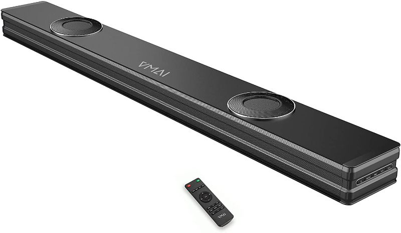 Photo 1 of Sound Bar, Sound Bar with Dual Built-in Subwoofer, 38 Inch 2.1 Sound Bar for TV, 90W Wired & Wireless Bluetooth 5.0, HDMI/Optical/Aux/USB, Wall Mountable, Surround Sound System for Home Theater 2021