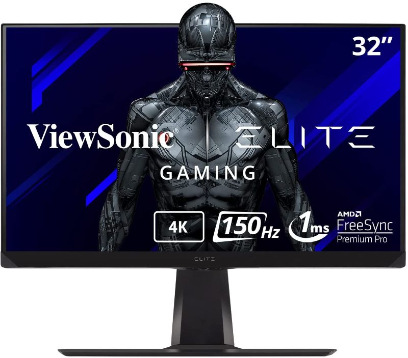 Photo 1 of ViewSonic Elite XG320U 32 Inch 4K UHD Gaming Monitor with 150Hz, 1ms, HDR 600, FreeSync Premium Pro, HDMI, DisplayPort, USB, and Advanced Ergonomics for Esports