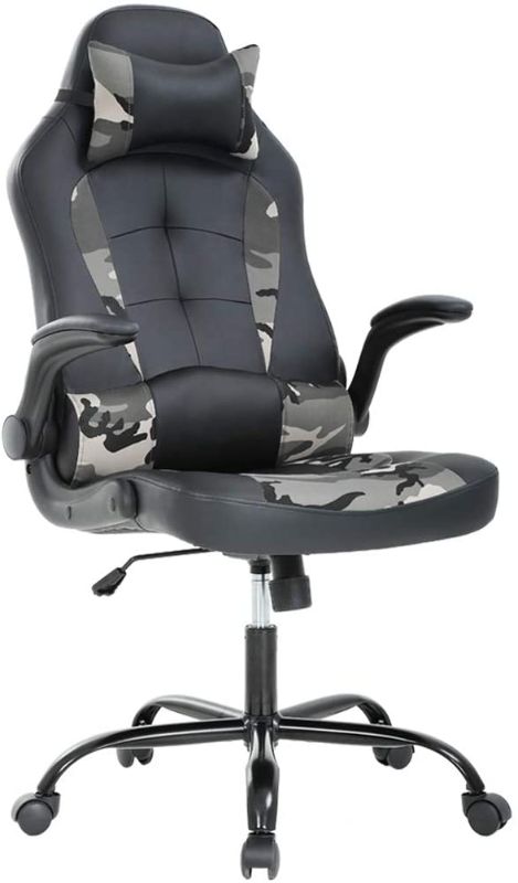 Photo 1 of not functional missing components
PC Gaming Chair Ergonomic Office Chair Cheap Desk Chair PU Leather Racing Chair Executive Swivel Rolling Computer Chair with Lumbar Support Flip Up Arms Headrest for Adults,Camo