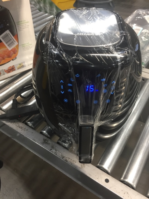 Photo 1 of GoWISE USA 1700-Watt 5.8-QT 8-in-1 Digital Air Fryer with Recipe Book, Black