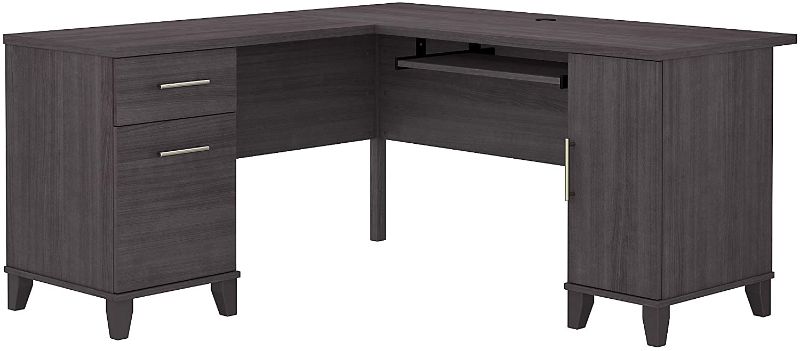 Photo 1 of BOX 1 OF 2*
Bush Furniture Somerset L Shaped Desk with Storage, 60W, Storm Gray
