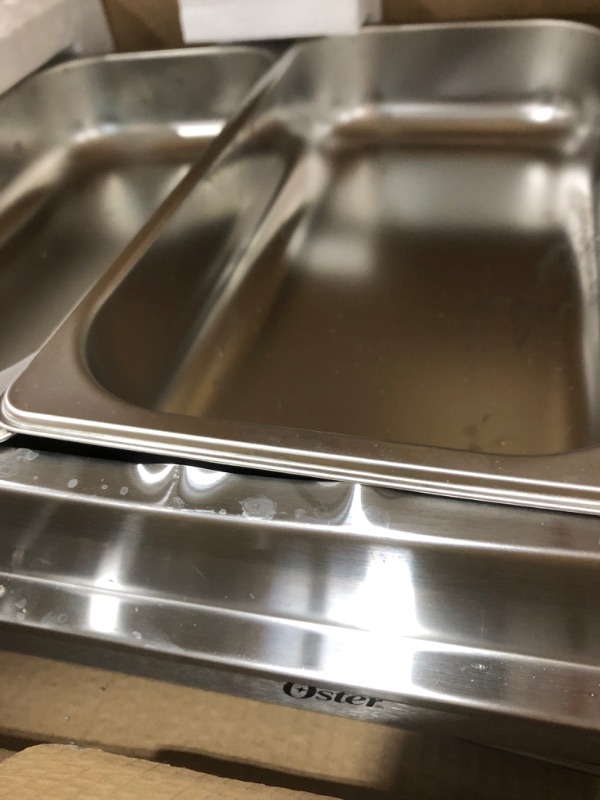 Photo 3 of Oster Buffet Server Warming Tray | Triple Tray, 2.5 Quart, Stainless Steel
