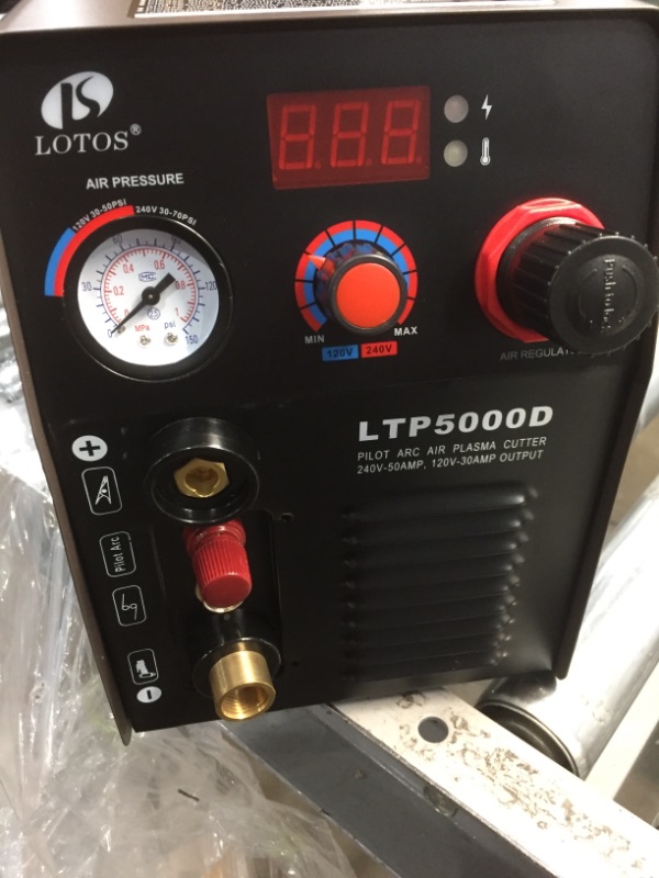 Photo 5 of LOTOS LTP5000D 50Amp Non-Touch Pilot Arc Plasma Cutter, Dual Voltage 110V/220V, 1/2 Inch Clean Cut, Brown
