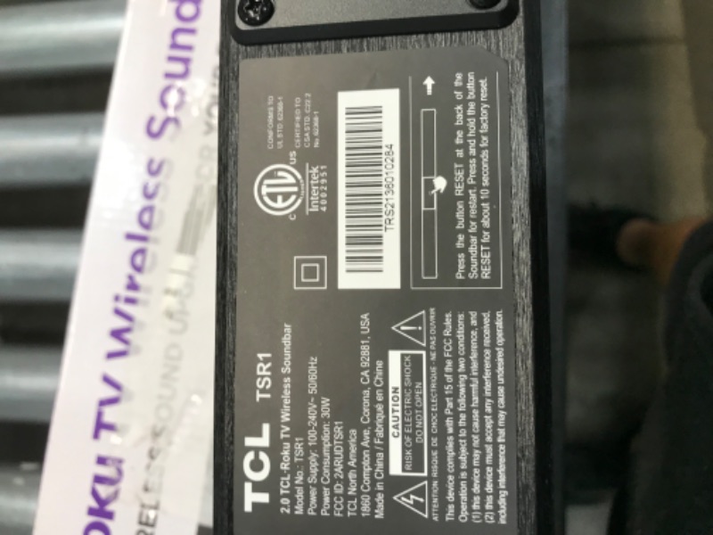 Photo 2 of TCL Alto R1 Roku TV Wireless 2.0 Channel Sound Bar for Roku TV