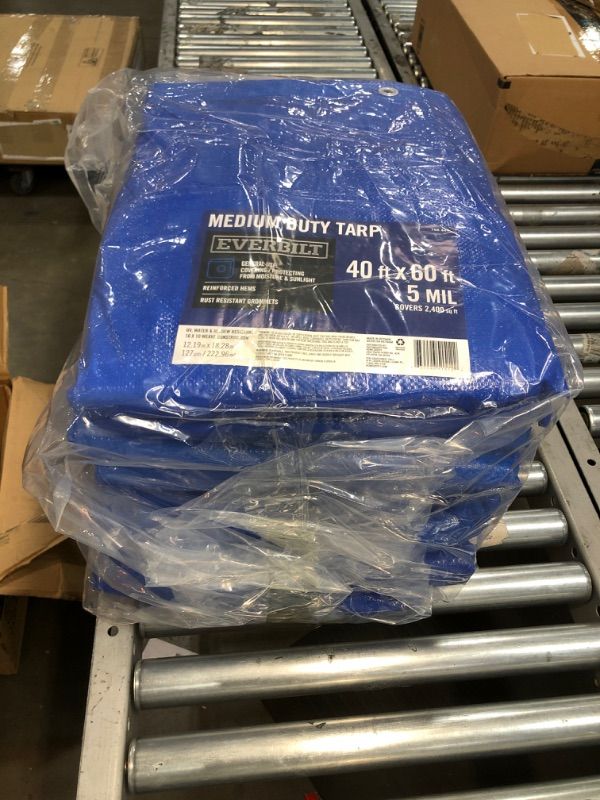 Photo 1 of 40 ft. x 60 ft. Blue Medium Duty Tarp
