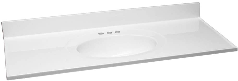 Photo 1 of Newport 49 in. AB Engineered Composite Vanity Top with Basin in White
**OPENED**