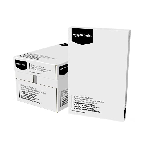 Photo 1 of Amazon Basics 92 Bright Multipurpose Copy Paper - 11 X 17 Inches, 5 Ream Case (2,500 Sheets)
