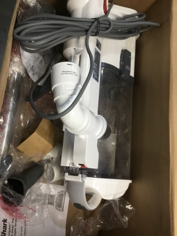 Photo 4 of USED Shark NV356E S2 Navigator Lift-Away Professional Upright Vacuum with Pet Power Brush and Crevice Tool, White/Silver
**GOOD WORKING CONDITION**