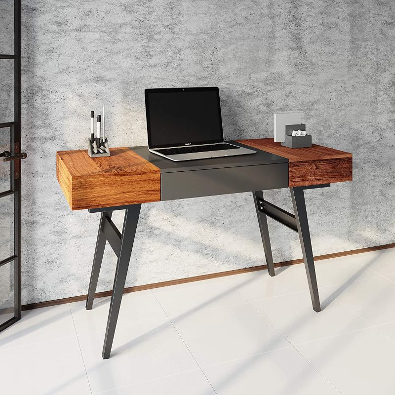 Photo 1 of NOT COMPLETE (LEGS ONLY) -- Techni Mobili Expandable Modern Storage Writing Desk, Mahogany
