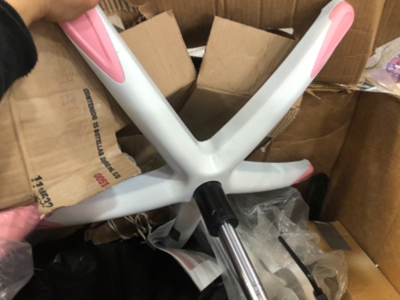 Photo 1 of ***PARTS ONLY***
AutoFull Pink Gaming PU Leather High Back Ergonomic Racing Office Desk Computer Chairs with Lumbar Support, Rabbit Ears
