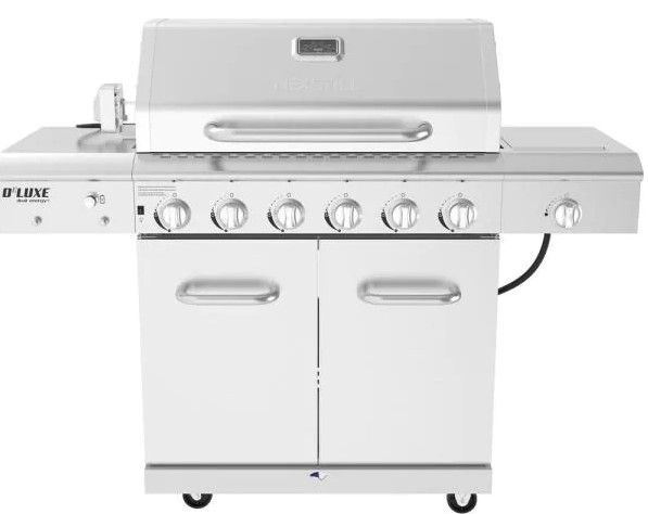 Photo 1 of **INCOMPLETE** 6-Burner Propane Gas Grill in Stainless Steel with Ceramic Searing Side Burner and Rotisserie Kit
