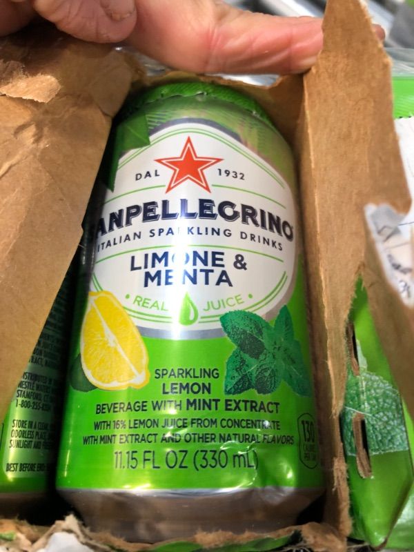 Photo 3 of **EXPIRATION DATE: 02/2022**
Sanpellegrino Sparkling Fruit Beverages Lemone E Menta/Lemon Mint - 6pk/11.15 Fl Oz Cans
