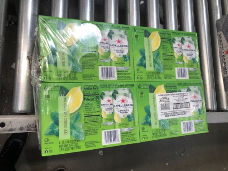 Photo 2 of **EXPIRATION DATE: 02/2022**
Sanpellegrino Sparkling Fruit Beverages Lemone E Menta/Lemon Mint - 6pk/11.15 Fl Oz Cans
