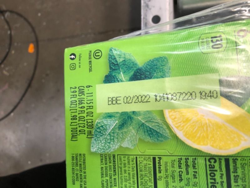 Photo 4 of **EXPIRATION DATE: 02/2022**
Sanpellegrino Sparkling Fruit Beverages Lemone E Menta/Lemon Mint - 6pk/11.15 Fl Oz Cans
