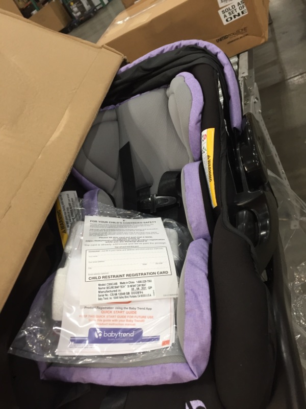 Photo 2 of Baby Trend Secure Snap Tech 35 Infant Car Seat, Lavender Ice
