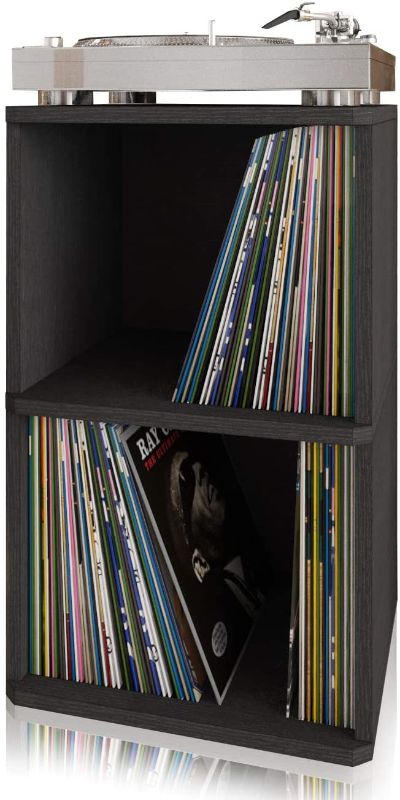 Photo 1 of **MISSING HARDWARE**
Way Basics Vintage Vinyl Record Cube 2-Shelf Storage, Organizer - Fits 170 LP Albums (Tool-Free Assembly and Uniquely Crafted from Sustainable Non Toxic zBoard Paperboard) Black
