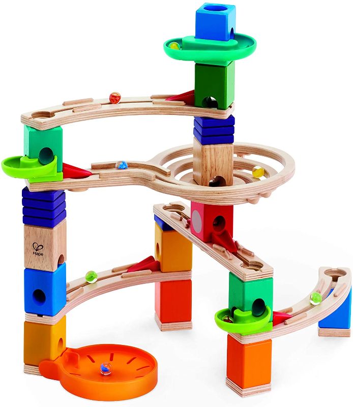 Photo 1 of Hape Quadrilla Cliffhanger Wooden Marble Run Blocks | Marble Maze Run Set, Early Educational STEM