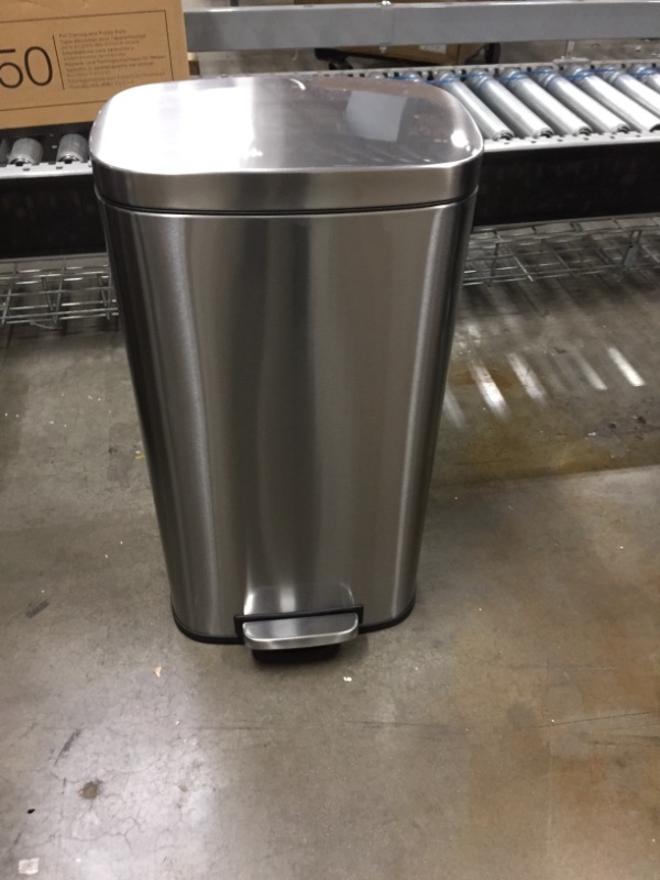 Photo 3 of **2 MINOR DENTS**
iTouchless SoftStep 8 Gallon Step Trash Can with Odor Control System & Removable Inner Bucket, Stainless Steel 30 Liter Pedal Garbage Bin for Office, Home and Kitchen
