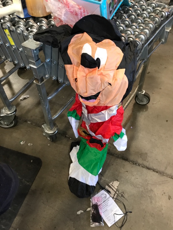 Photo 2 of 3.5 ft. Pre-Lit LED Disney Airblown Mickey as Toy Soldier Christmas Inflatable
