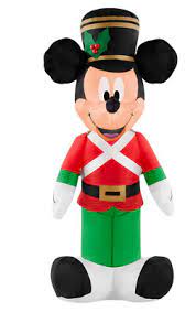 Photo 1 of 3.5 ft. Pre-Lit LED Disney Airblown Mickey as Toy Soldier Christmas Inflatable
