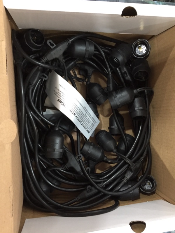 Photo 1 of **PARTS ONLY**Hampton Bay 24-Light Indoor/Outdoor 48 ft. String Light with S14 Single Filament LED Bulbs