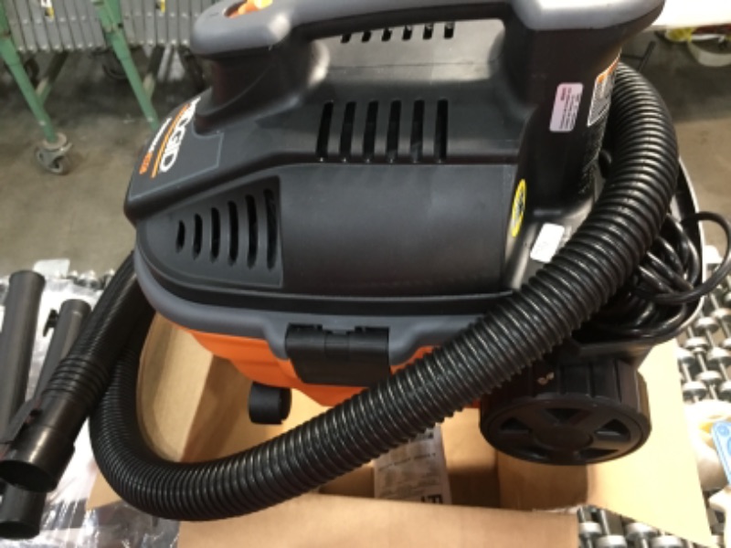 Photo 2 of RIDGID
4 Gallon 5.0-Peak HP Portable Wet/Dry Shop Vacuum with Fine Dust Filter, Hose and Accessories