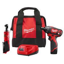 Photo 1 of Milwaukee
M12 12-Volt Lithium-Ion Cordless 3/8 in. Ratchet and Screwdriver Combo Kit (2-Tool) with Battery, Charger, Tool Bag