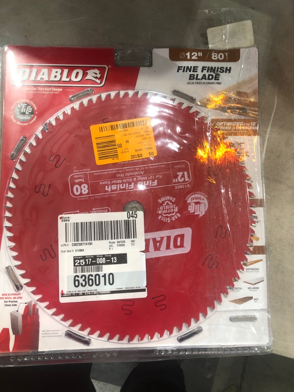 Photo 2 of DIABLO
12 in. x 80-Tooth Fine Finish Circular Saw Blade