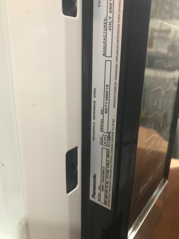 Photo 4 of **PARTS ONLY ** Panasonic Microwave Oven NN-SN686S Stainless Steel Countertop/Built-In with Inverter Technology and Genius Sensor, 1.2 Cubic Foot, 1200W
