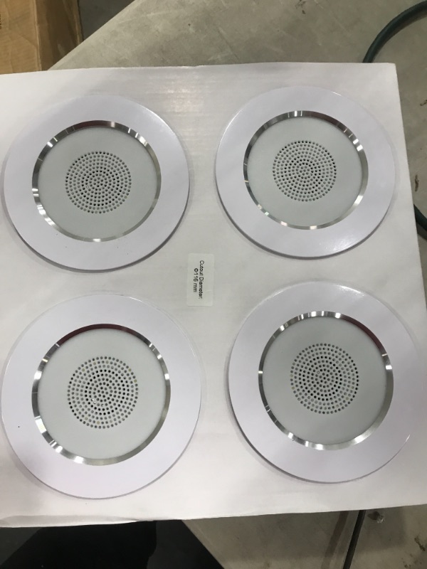 Photo 3 of Pyle 4” Pair Bluetooth Flush Mount In-wall In-ceiling 2-Way Home Speaker System Built-in LED Lights Aluminum Housing Spring Clips Polypropylene Cone & Tweeter 4 Ch Amplifier 320 Watts (PDIC4CBTL4B)
