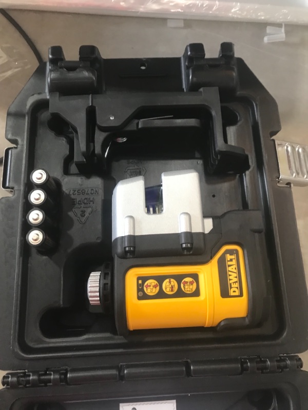 Photo 3 of DEWALT
50 ft. & 165 ft. Red Self-Leveling 3-Beam Cross Line Laser Level with (4) AA Batteries & Case