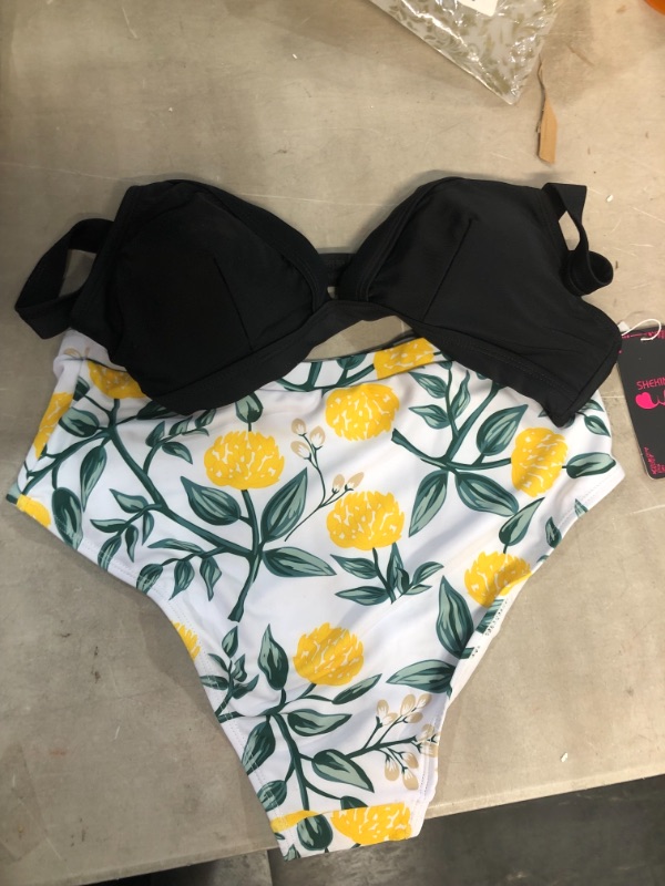 Photo 2 of MEDIUM High Cut High Waisted Cheeky Two Piece Swimsuit