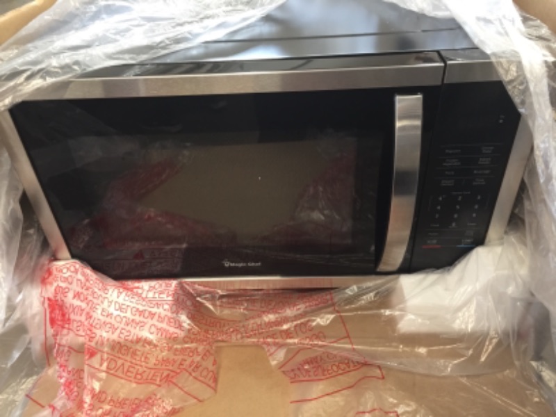 Photo 2 of 1.6 cu. ft. Countertop Microwave in Stainless steel with Gray Cavity
