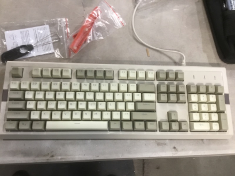 Photo 2 of AK510 Retro Mechanical Gaming Keyboard - PBT SP Spherical Keycaps - Classic Grey-White Matching - RGB Backlight - Brown Switches