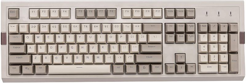 Photo 1 of AK510 Retro Mechanical Gaming Keyboard - PBT SP Spherical Keycaps - Classic Grey-White Matching - RGB Backlight - Brown Switches